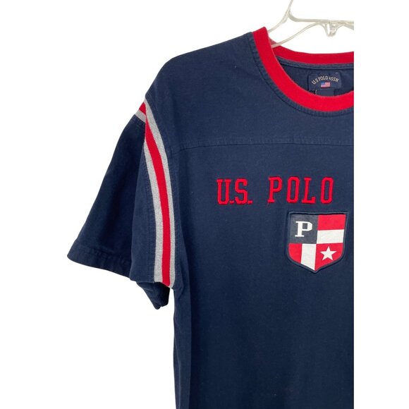 Vintage US Polo Assn Mens Size Medium Blue & Red Short Sleeve T-shirt - Picture 3 of 8